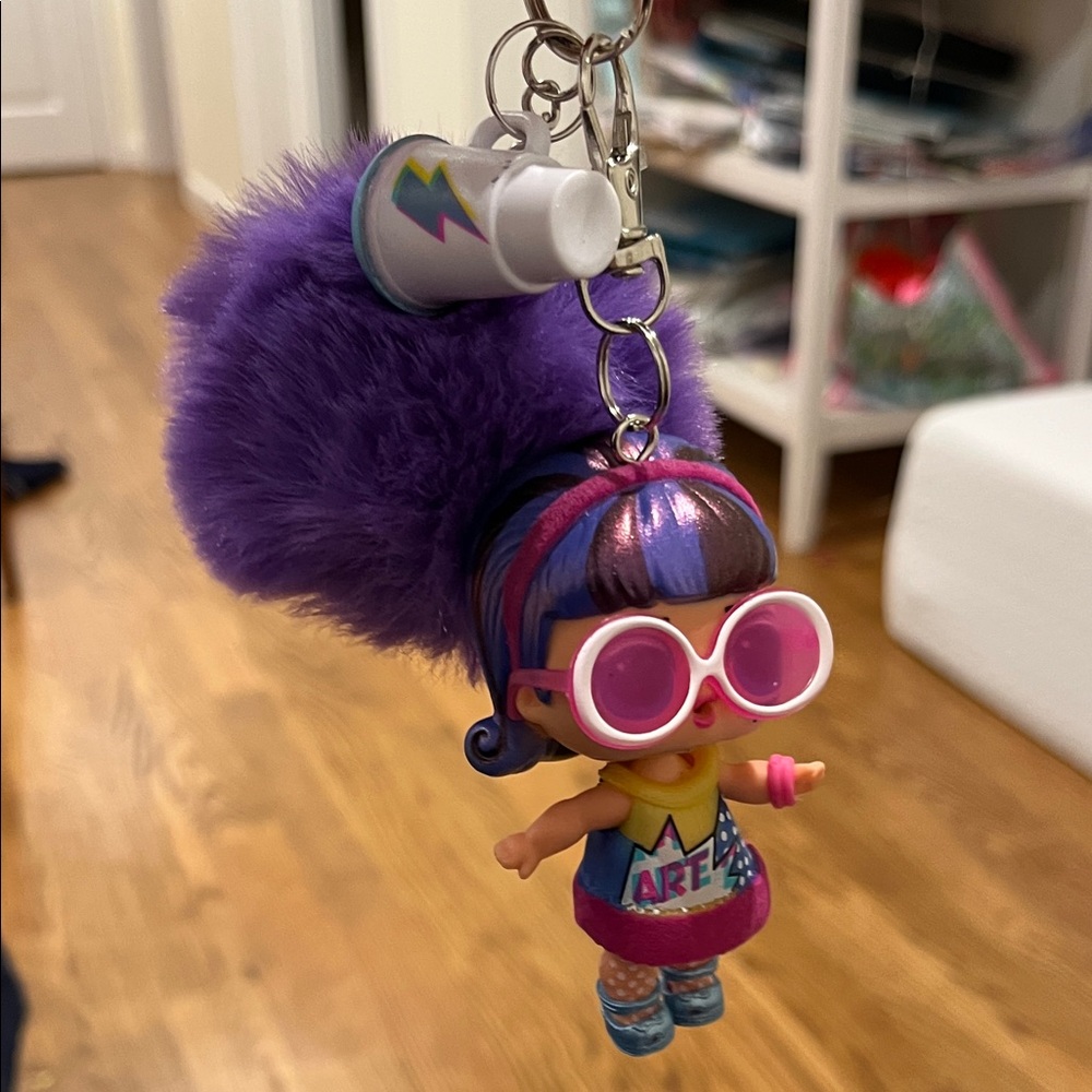 L.O.L. Surprise! Doll Keychain with Purple Pom-Pom